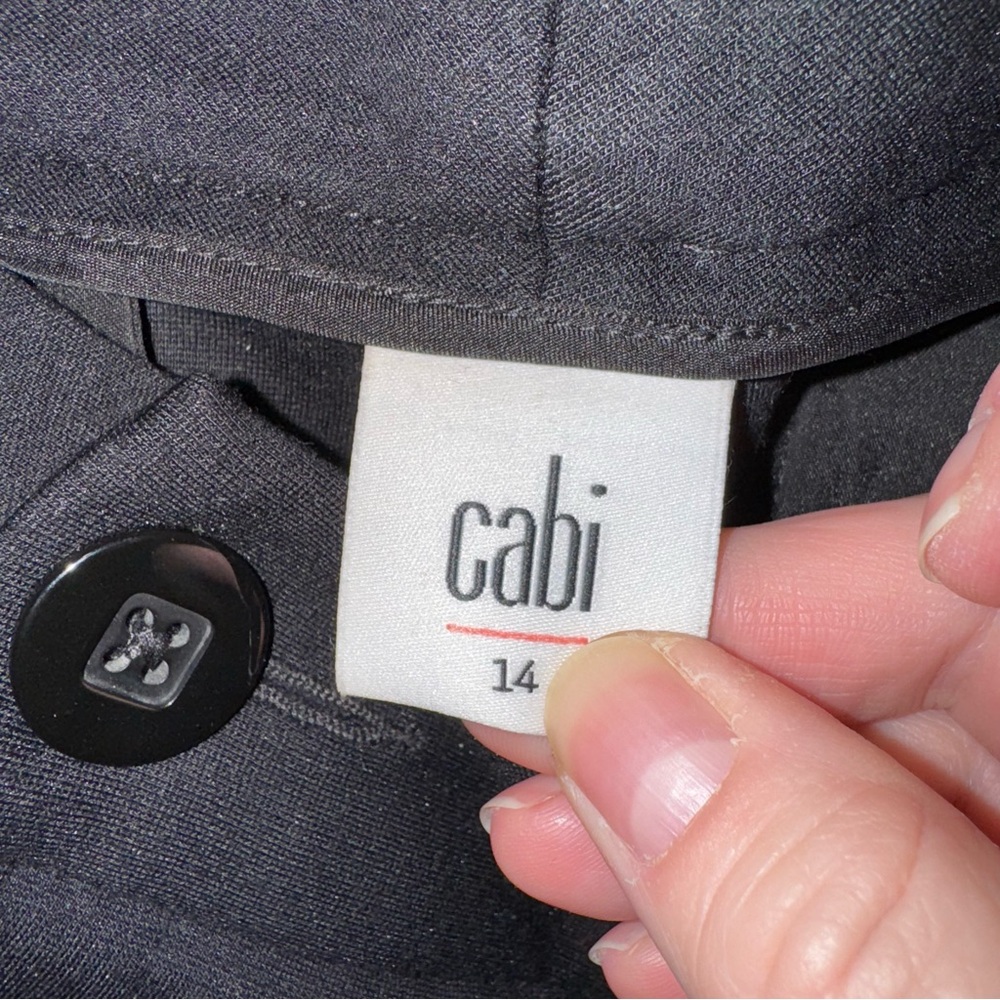 CABI Black Tie Trousers, Black, Ponte Knit, size 14, EUC, GORGEOUS! - Picture 7 of 16